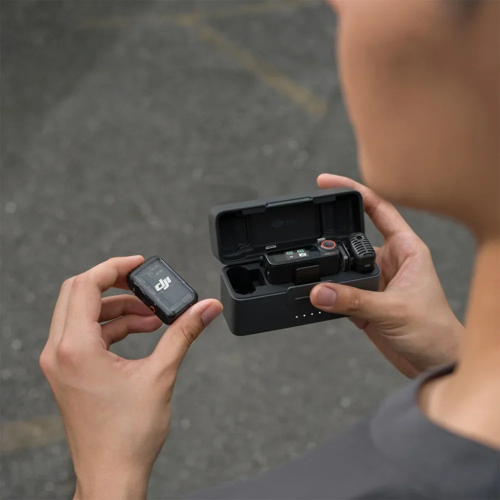 DJI Mic 2 (2 TX + 1 RX + Charging Case) All-in-one Wireless Microphone CP.RN.00000325.01 Bundle with Lexar 128GB microSizeDXC Memory Card, Deco Gear 7" Hard Case and 3 Year Extended Warranty