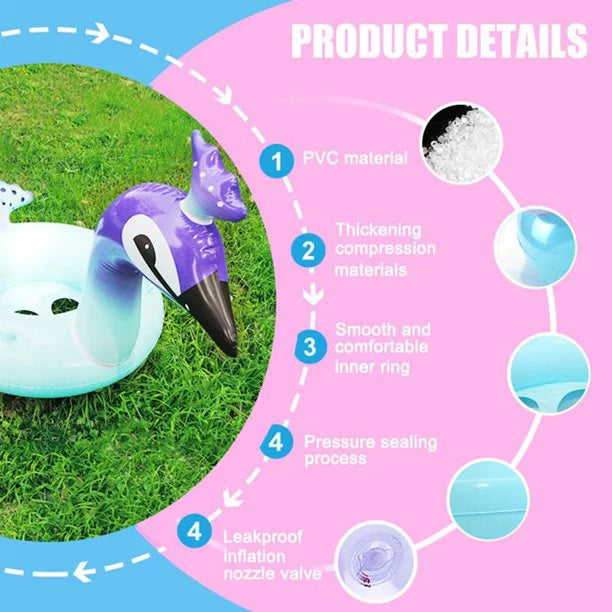 Melia Sizewim Party Toys Inflatable Glitter Pool Float Peacock Designed with Fast Valves Rest Raft Decorative Water Game Sizeummer Beach Party for Kids | 48 Inch