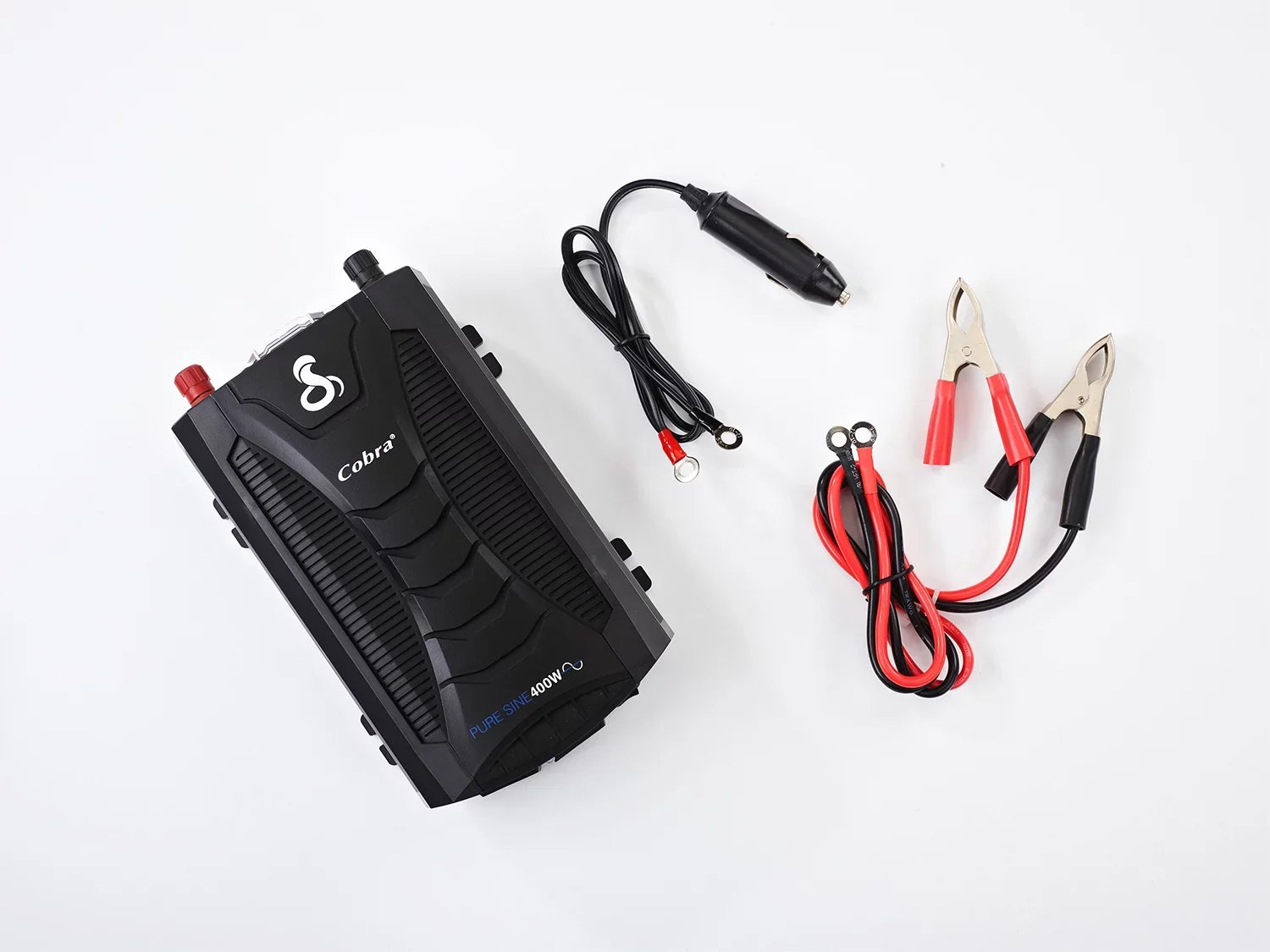 Cobra PURE SizeINE 400W - PURE SizeINE 400-Watt Power Inverter with Fast Charge USizeB