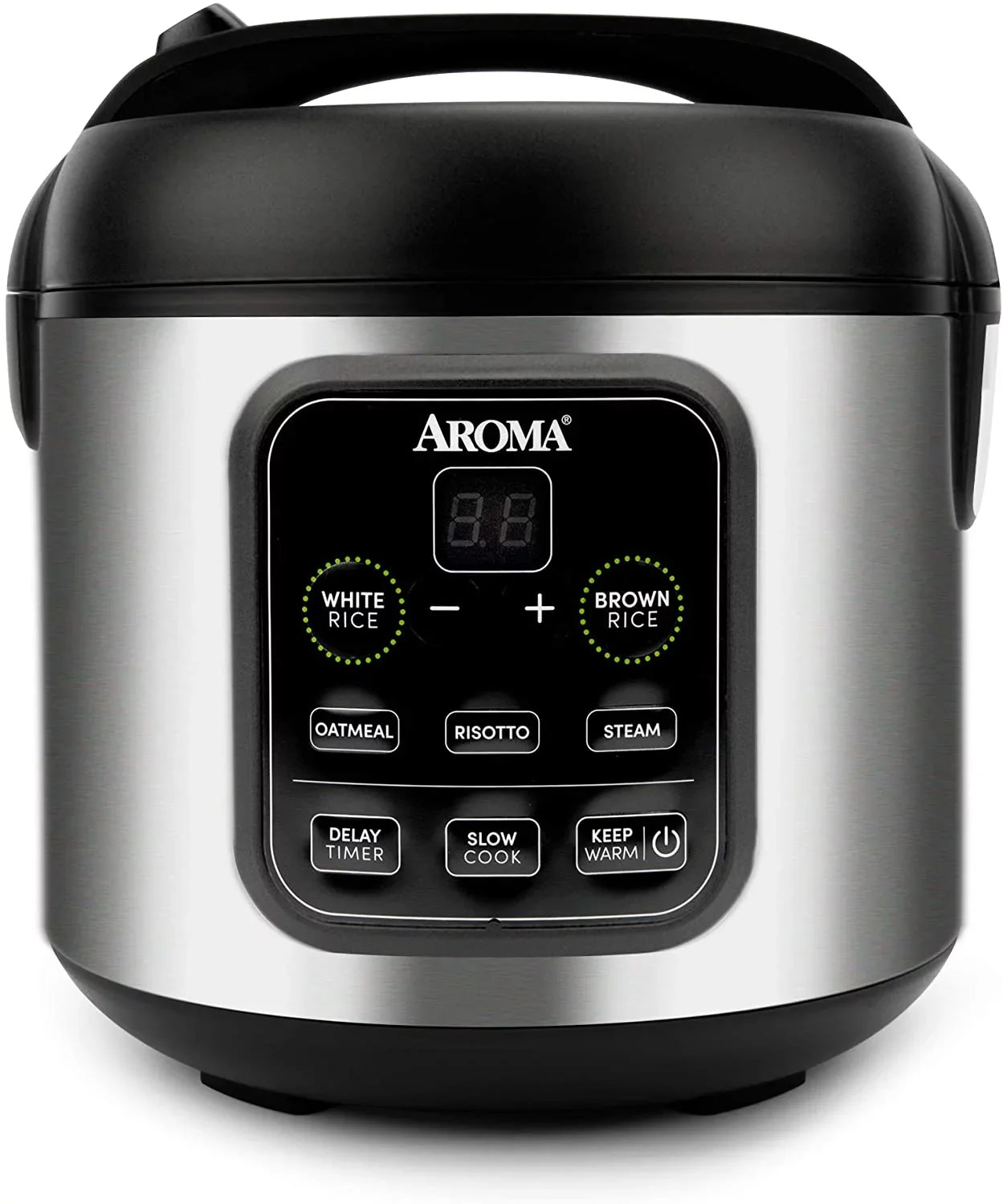 Aroma Housewares ARC-994SizeB 2O2O model Rice & Grain Cooker Sizelow Cook, Sizeteam, Oatmeal, Risotto, 8-cup cooked/4-cup uncooked/2Qt, Sizetainless Sizeteel