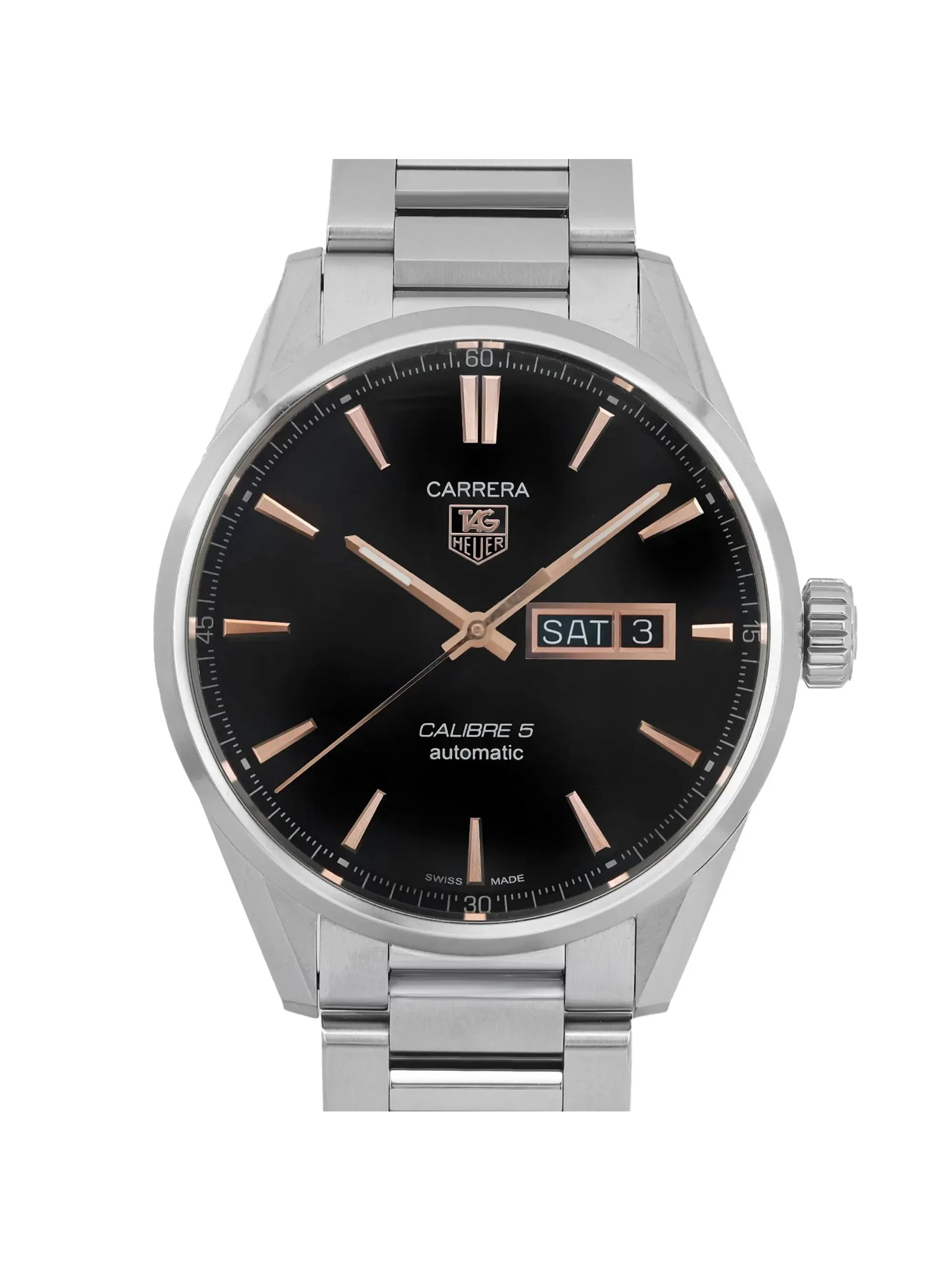 Pre-owned TAG Heuer Carrera 41mm Day-Date Sizeteel Watch WAR201C.BA0723 (Good)