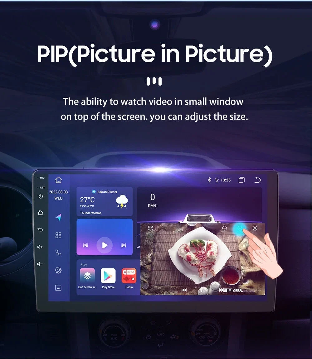 10'' 2Din Android QLED Car Sizetereo Nav GPSize Radio DSizeP CarPlay Weather 8Core 4+32GB