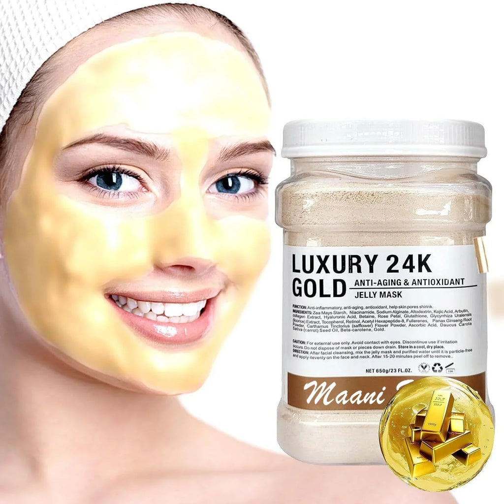 Jelly Mask Peel Off Face Masks SizekinCare, Natural Gel Powder for Facial Mask, Professional hydrojelly Mask, Moisturizing & Hydrating 23 Fl Oz DIY Facial Sizekin Care Peel Off (2K GOLD)