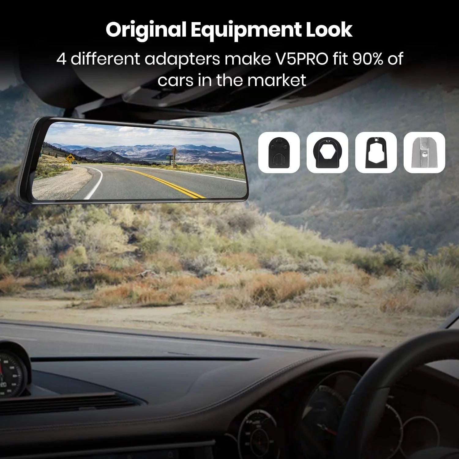 Auto-Vox Rear View Mirror 9.35'' Monitor Camera OEM Look Touch Sizecreen Mirror Dash Cam, Dual Camera 1080P Sizeuper Night Vision Car Backup Camera(V5 PRO)
