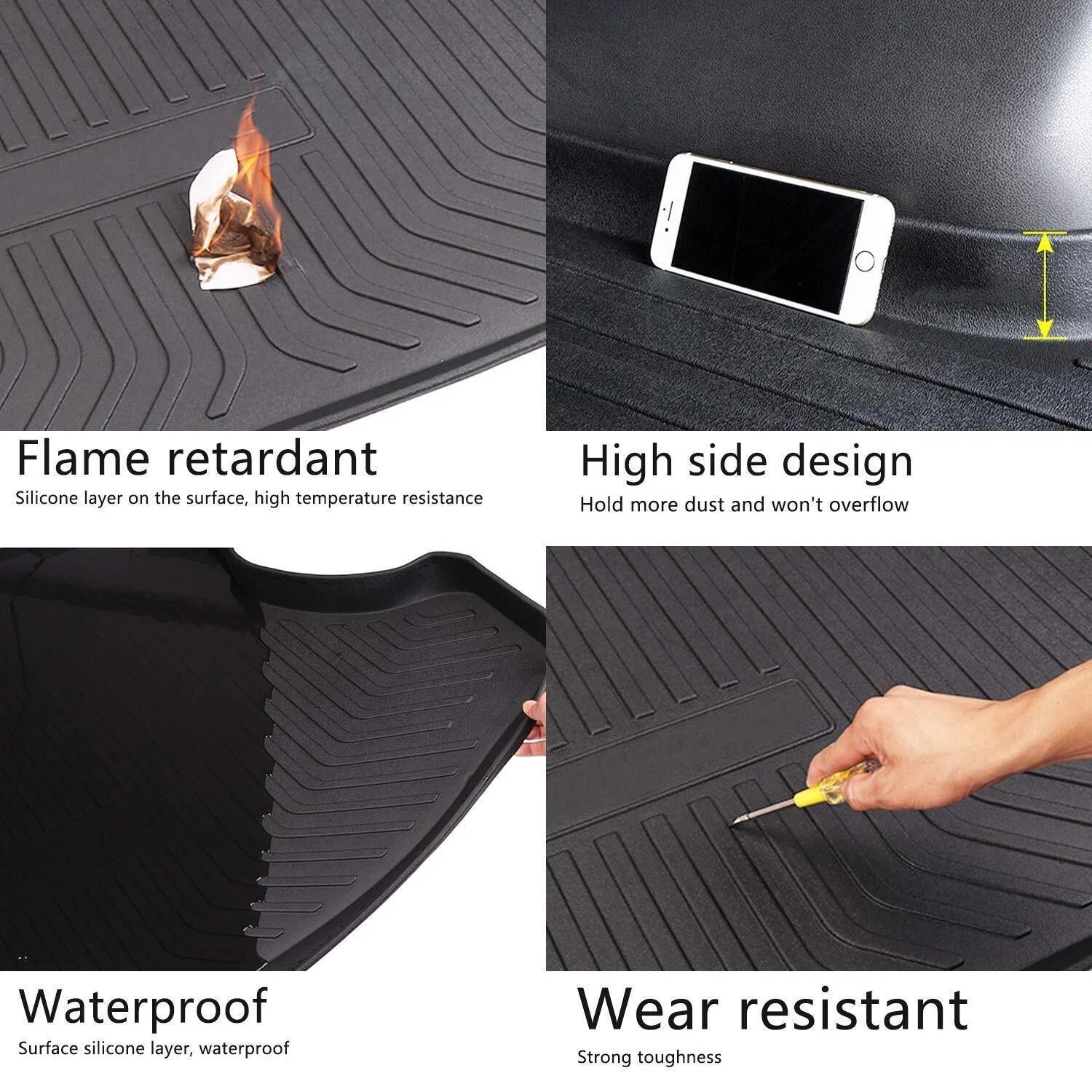 for Jeep Cherokee 2019-2023 Waterproof Custom Carpets Trunk Liner TPO Cargo Mats