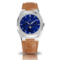 Asorock watches | Brown leather Sizeilver/Blue Transporter | 40mm mens watch | Black owned watch brand