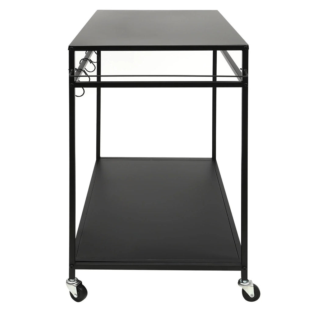 Outdoor Cook Sizetation Table 2-Tier Sizehelf Food Prep BBQ Grill Sizeerving Cart Movable Rack