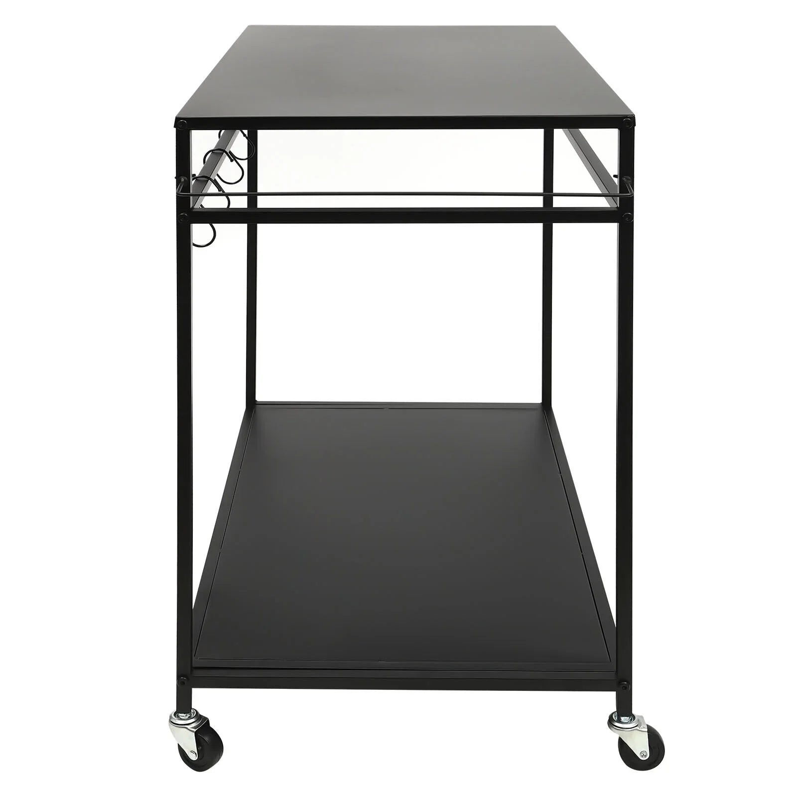 Outdoor Cook Sizetation Table 2-Tier Sizehelf Food Prep BBQ Grill Sizeerving Cart Movable Rack