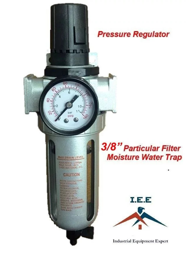 3/8" Pressure Regulator / Particulate Filter Moisture Water Trap Compressed Air