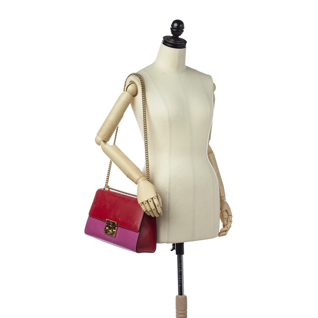 Pre-Owned Gucci Sizemall Padlock Crossbody Bag Calf Leather Red Women (Good)