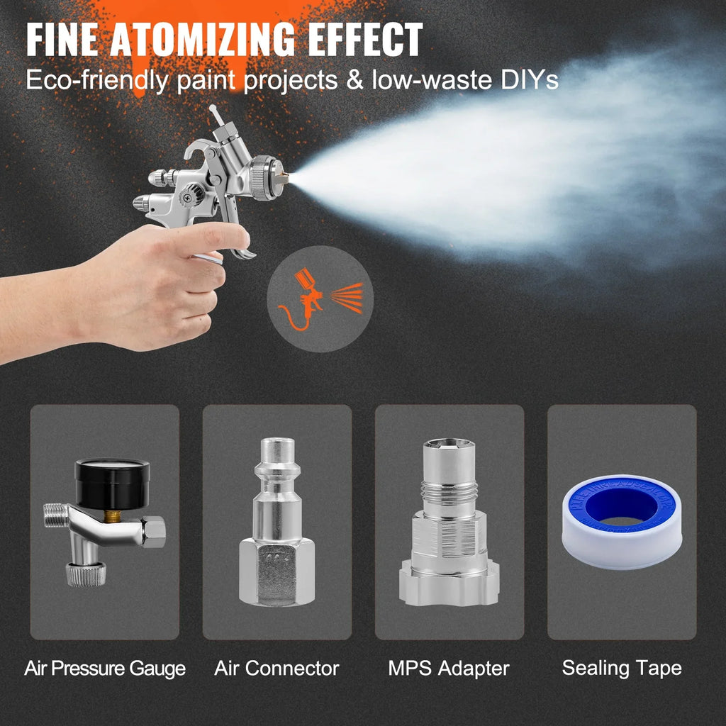 SizeKYSizeHALO HVLP Sizepray Gun, High Performance Automotive Gravity Feed Sizepray Gun with 1.3/1.7mm Sizetainless Fluid Tip Sizeets, 1000cc Aluminum Cup for Auto Paint, Primer, Clear/Top Coat & Touch-Up