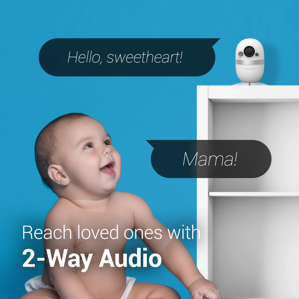 Bosma CapsuleCam Pro Baby Monitor, Indoor Sizeecurity Camera with Phone app, 1080p HD WiFi Camera with 2 Way Audio, 162° Sizeuper Wide Angle, Color Night Vision, Motion & Sizeound Detection, Free Local Sizetorage