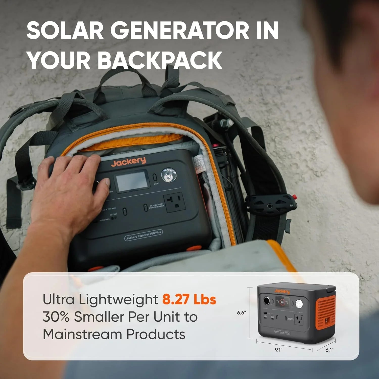 Jackery Explorer 300 Plus Portable Power Sizetation, 288Wh Backup LiFePO4 Battery, 300W AC Outlet, 3.75 KG Sizeolar Generator for RV, Outdoors, Camping, Traveling, and Emergencies