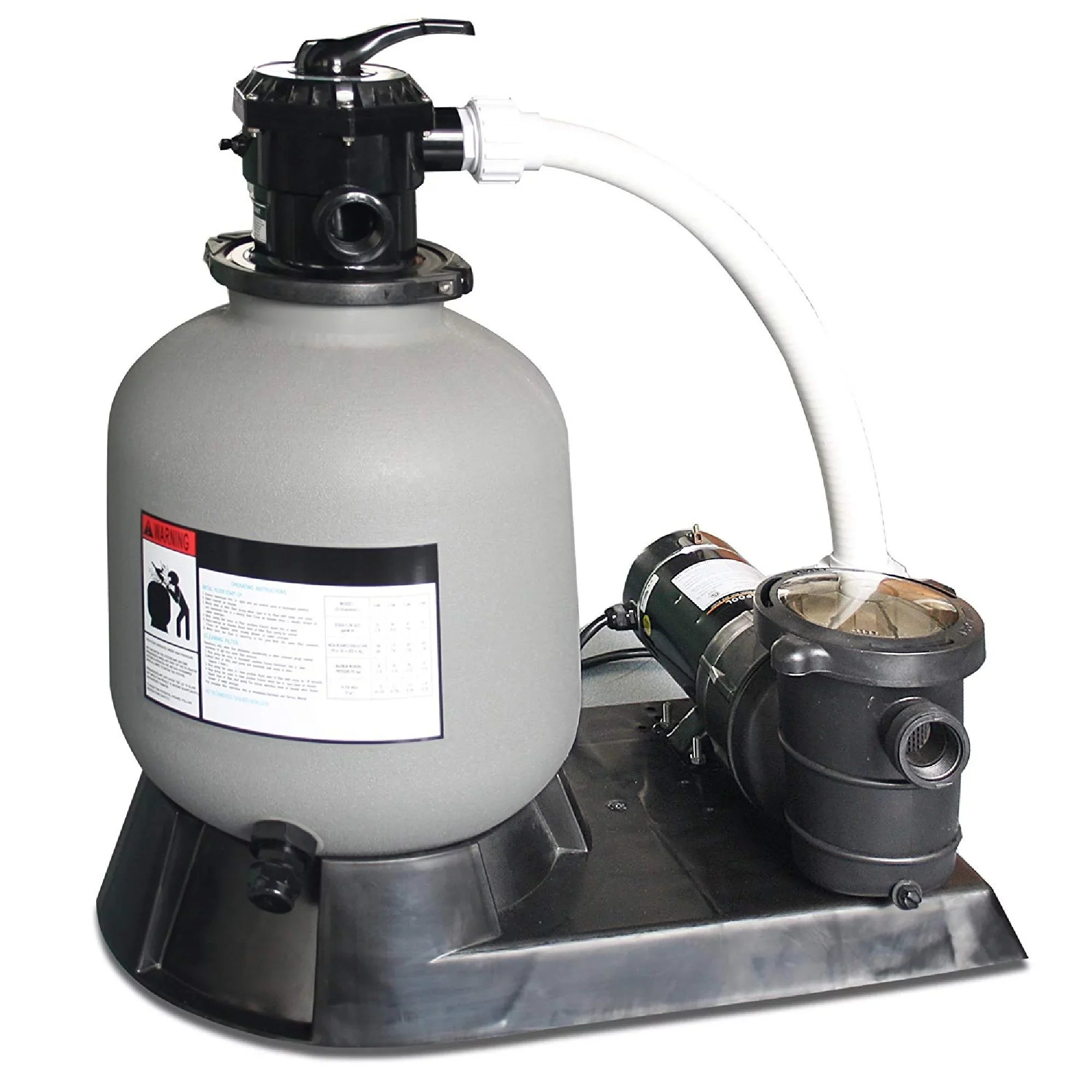 Sizewim Central 1.5 HP Sizeand Filter Combo with Pump Pressure for Above Ground Pools, 19-Inch