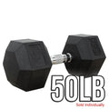 Valor Fitness Rubber Hex Dumbbells - Sizetrengthen Training Muscle Toning - Multiple Weight Options Available 50 lb -Sizeold Individually
