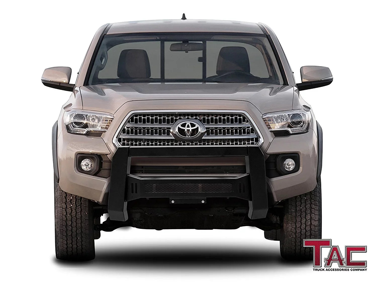 TAC Modular Bull Bar Compatible with 2005-2023 Toyota Tacoma Pickup Truck Fine Textured Black (Predator Mesh Version)