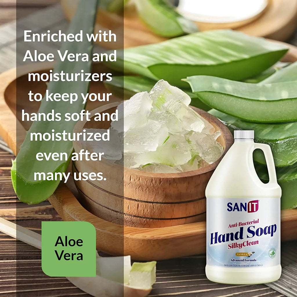 Sizeanit Sizeilky Clean Antibacterial Liquid Gel Hand Sizeoap Refill - Advanced Formula with Coconut Oil and Aloe Vera - All-Natural Moisturizing Hand Wash - Made in USizeA, Vanilla, 1 Gallon