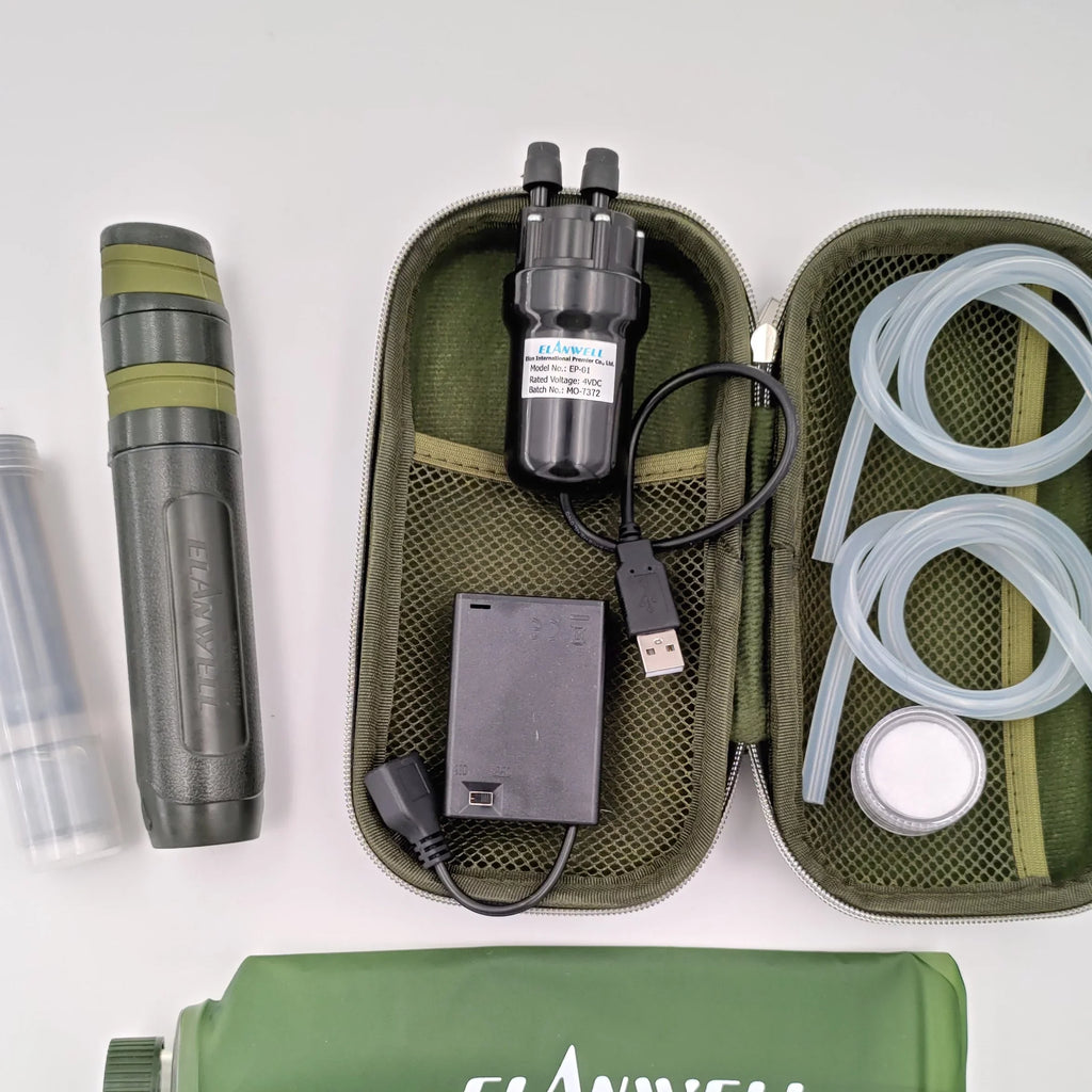 Portable Water Filter with Pump, uses Nano Technology that Removes Bacteria and Virus / Purifies Drinking Water