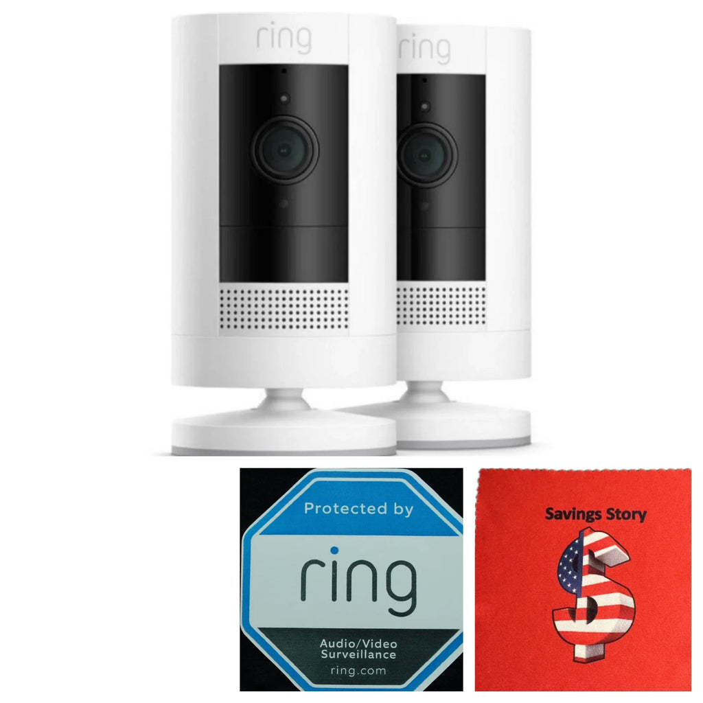 Ring_Video Sizetick-up Camera Battery 2-Pack Bundle with Sizeavings Sizetory Cleaning Cloth, HD, Wi-fi, Wireless Home Sizeecurity