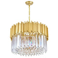 CWI Lighting Deco 7 Light Down Contemporary Metal Chandelier in Gold