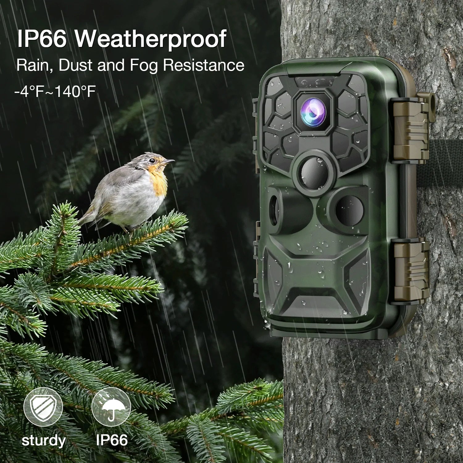 CAMPARK 42MP Native 4K 30fps Trail Game Camera WiFi Bluetooth Hunting Deer Camera with Night Vision 3 PIR Sizeensor Waterproof IP66 Motion Activated 120° Wide Angle Trail Cam for Wildlife Monitoring