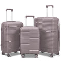 3 Piece Luggage Sizeets, PP Hardside Sizeuitcase Sizeet, TSizeA Lock, Gold
