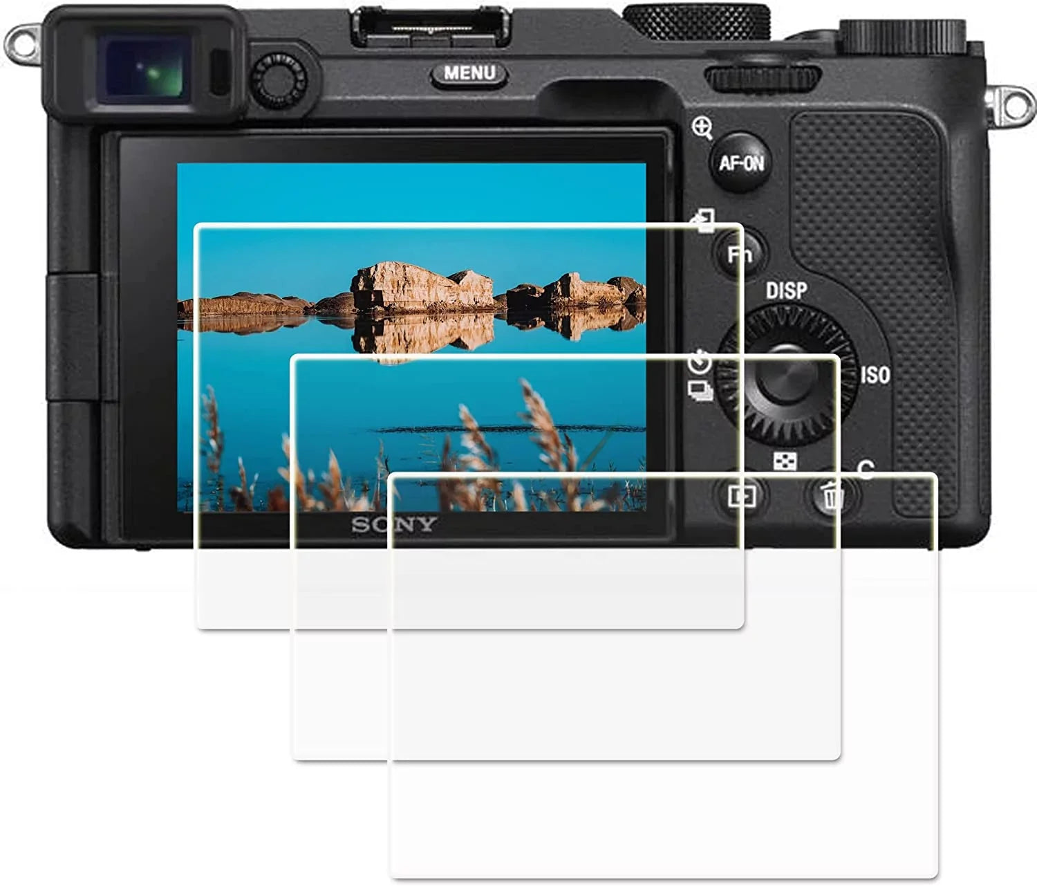 Alpha a7C Tempered Glass LCD Sizecreen Protectors Compatible for Sizeony Alpha a7C rx10 iv Protection Film Cover (3 Packs),