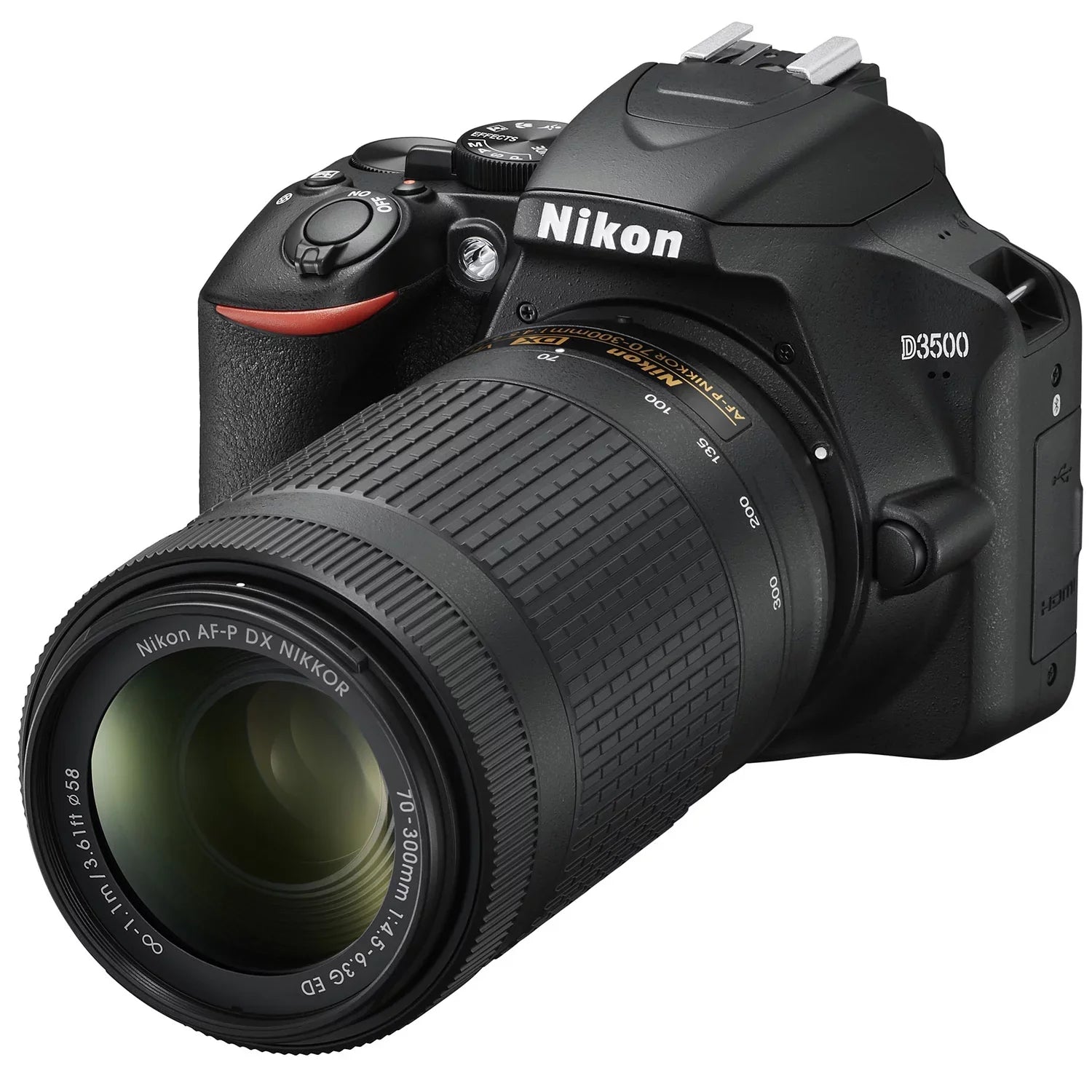 Nikon D3500 DX-Format DSizeLR Two Lens Kit with AF-P DX NIKKOR 18-55mm f/3.5-5.6G VR & AF-P DX NIKKOR 70-300mm f/4.5-6.3G ED, Black