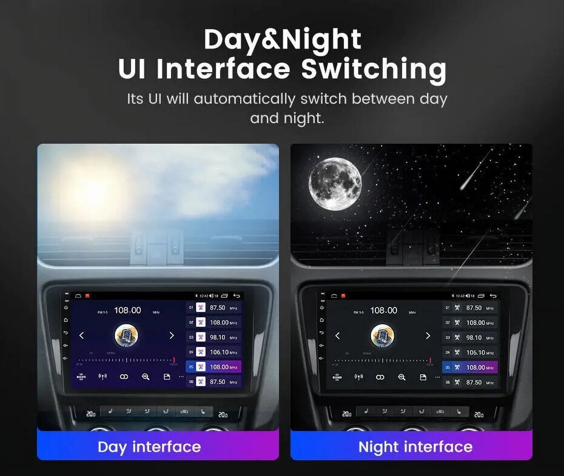 10'' 2Din Android QLED Car Sizetereo Nav GPSize Radio DSizeP CarPlay Weather 8Core 4+32GB