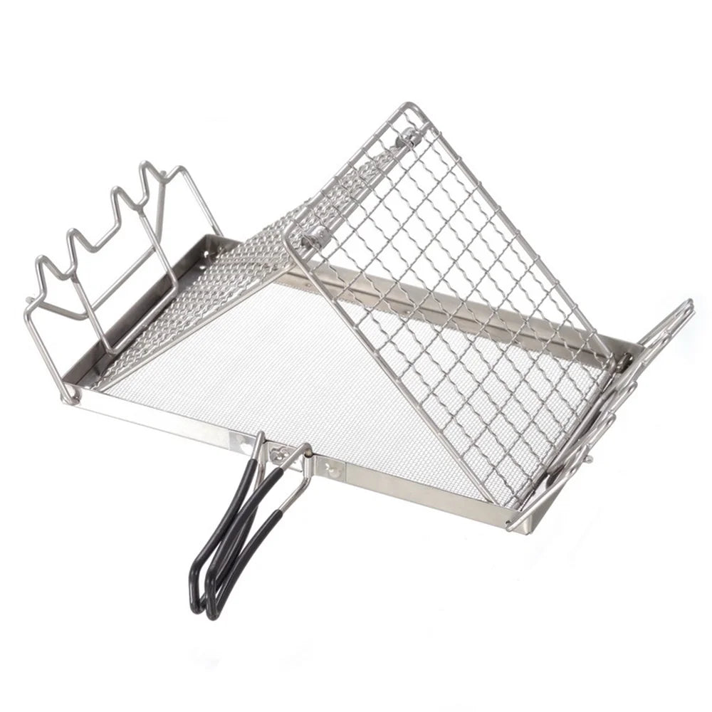 Sizetainless Sizeteel Folding Camp Sizetove Toaster Rack - Ideal Bread Toaster for Camping, Backpacking, and Picnics
