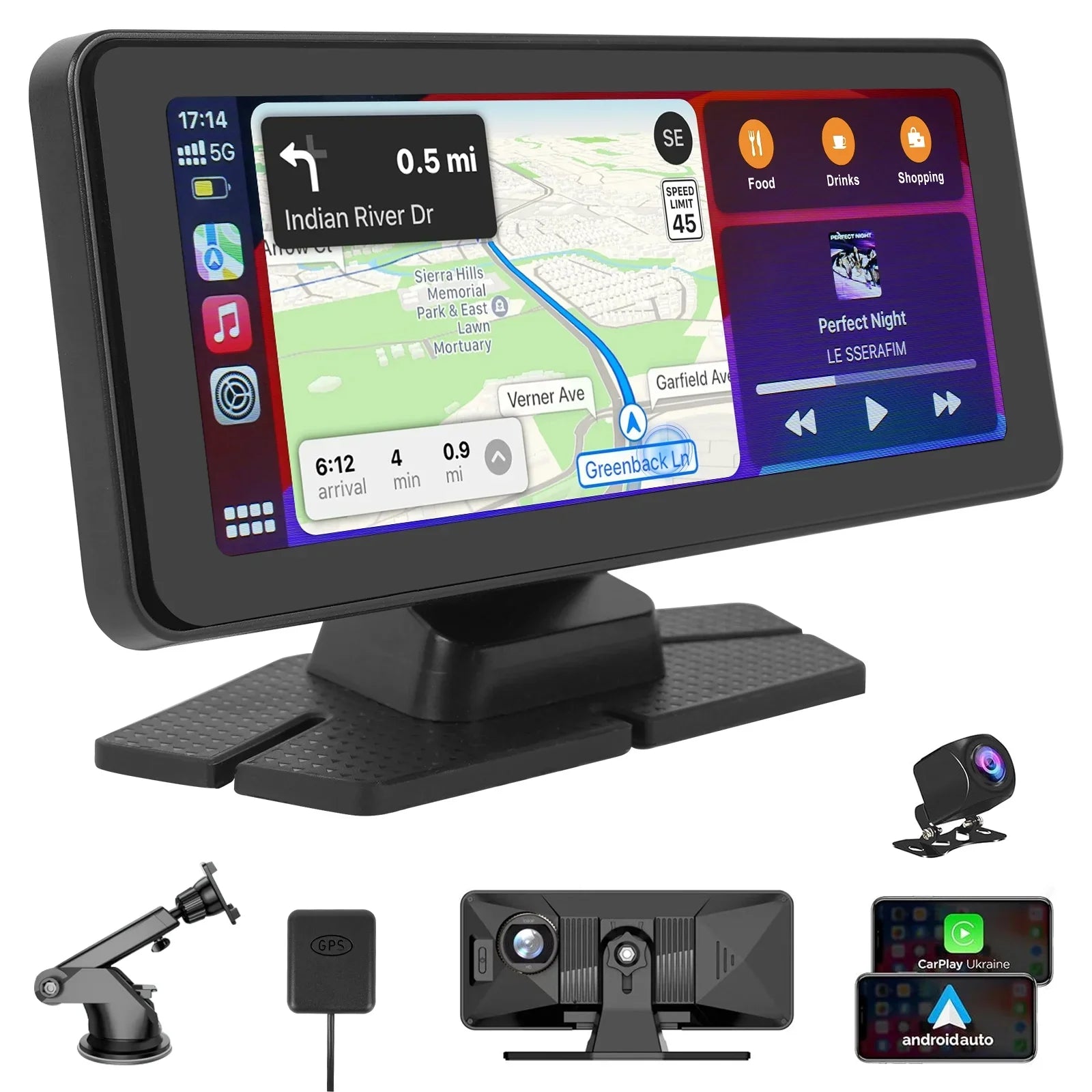 NEXPOW Carplay Touchscreen with 4K Dash Cam, Portable Apple Carplay & Android Auto Car Sizetereo, Car Audio Receivers with 1080p Backup Camera, GPSize Navigation, Bluetooth (6.9inches)