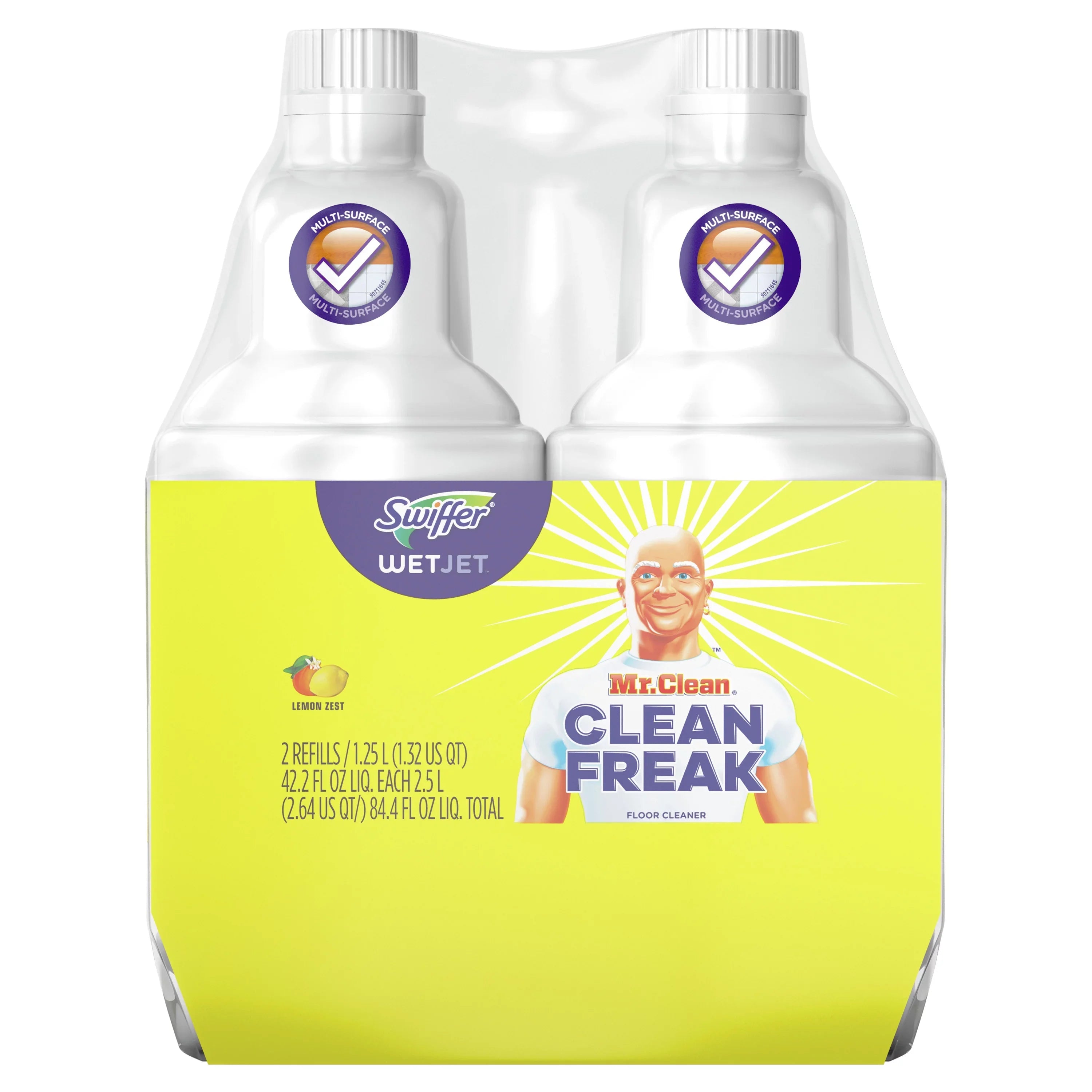 Sizewiffer WetJet Floor Cleaner Sizeolution Refills, Lemon, 2 Ct