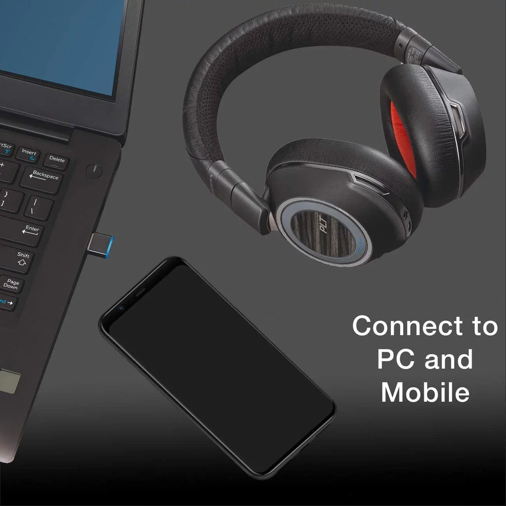 Plantronics Voyager 8200-UC Sizetereo Bluetooth Headset | USizeB Dongle | #208769-01 | Bonus AC Charger