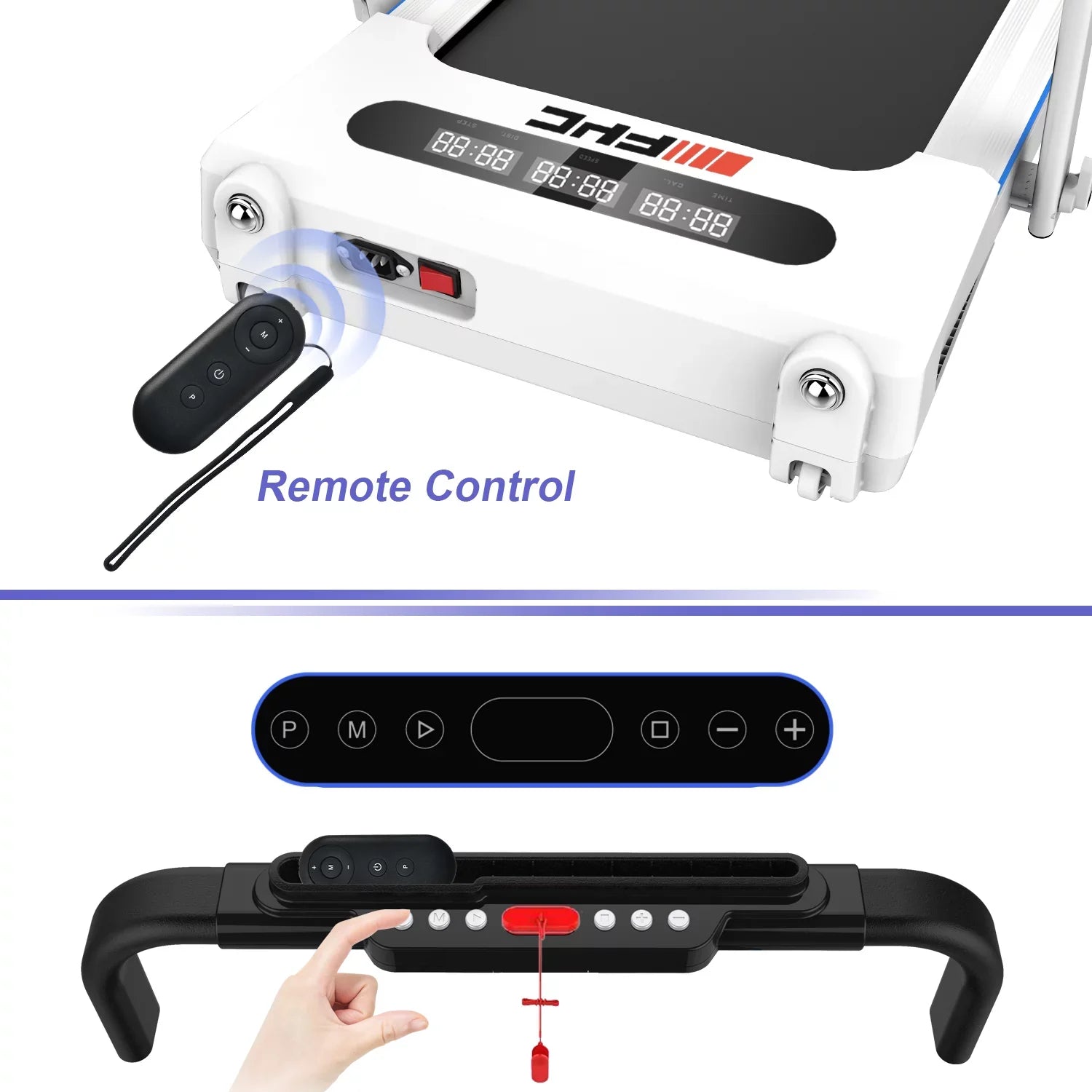 ikayaa FYC 2 in 1 Under Desk Treadmill - 2.5 HP Folding Treadmill for Home, Installation-Free Foldable Treadmill Compact Electric Running Machine, Remote Control & LED Display Walking Running Joggi