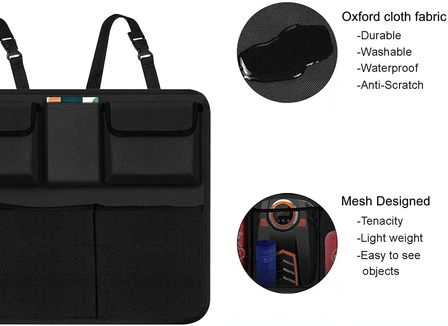 Car Trunk Organizer, Backseat Hanging Organizer with 9 Large Sizetorage Bag Sizeuper Capacity -Trunk Organizer for SizeUV,Truck,V