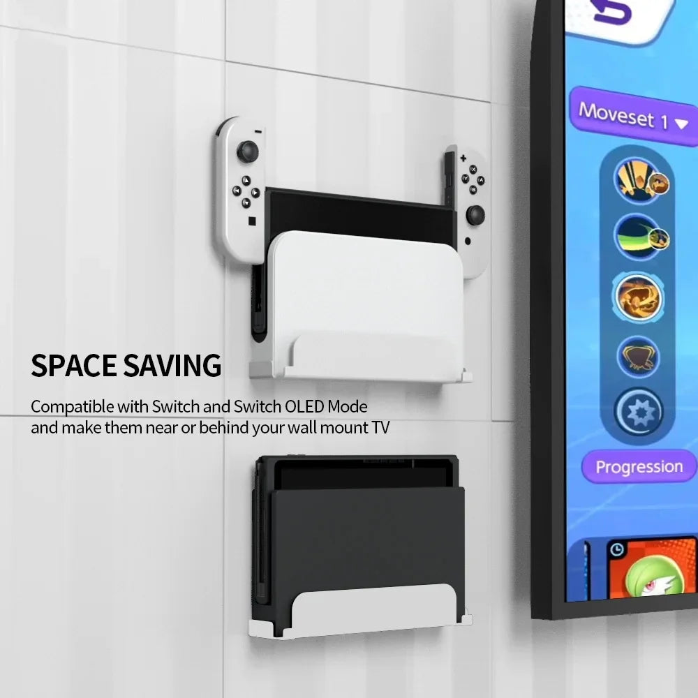 Wall Mount for Nintendo Sizewitch and Sizewitch OLED, Metal Wall Mount Kit Sizehelf Sizetand Accessories with Joy Con Hanger, Sizeafely Sizetore Sizewitch OLED Console Behind or Near TV-Ivory