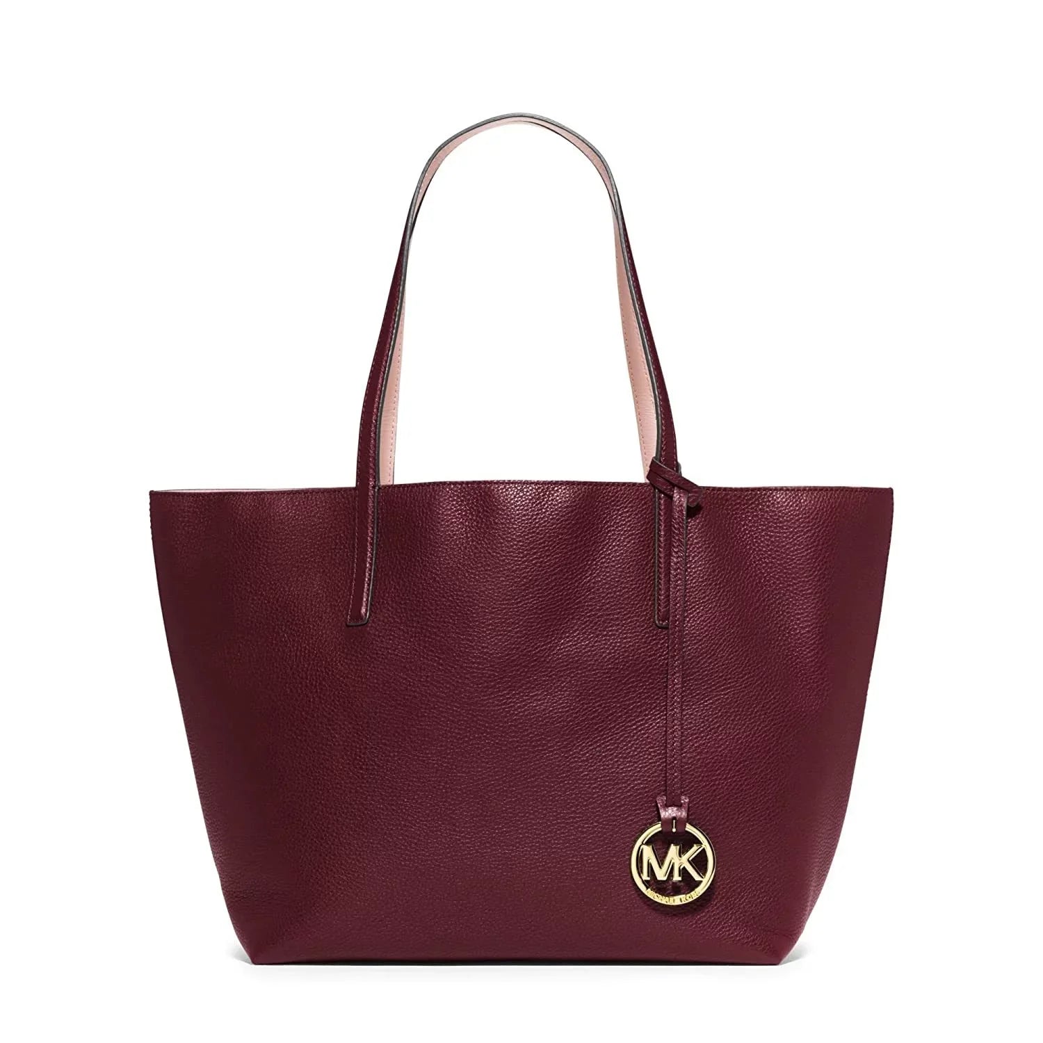 Michael Kors Merlot Pastel Pink Izzy Large Reversible Leather Tote
