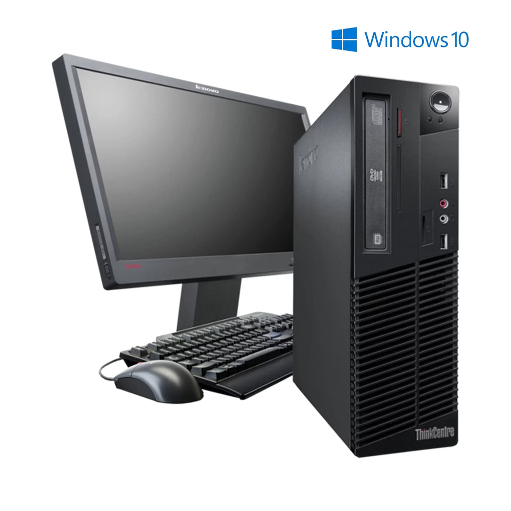 Pre-Owned Lenovo M91P Desktop Computer SizeFF PC Intel Core i5 3.2GHz Win10 Pro WiFi 8GB RAM 250GB HDD 19" Monitor- (Refurbished: Like New)