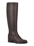 TOMMY HILFIGER Womens Brown Gore Panel Logo Padded Deelia Round Toe Block Heel Zip-Up Riding Boot 7.5 M
