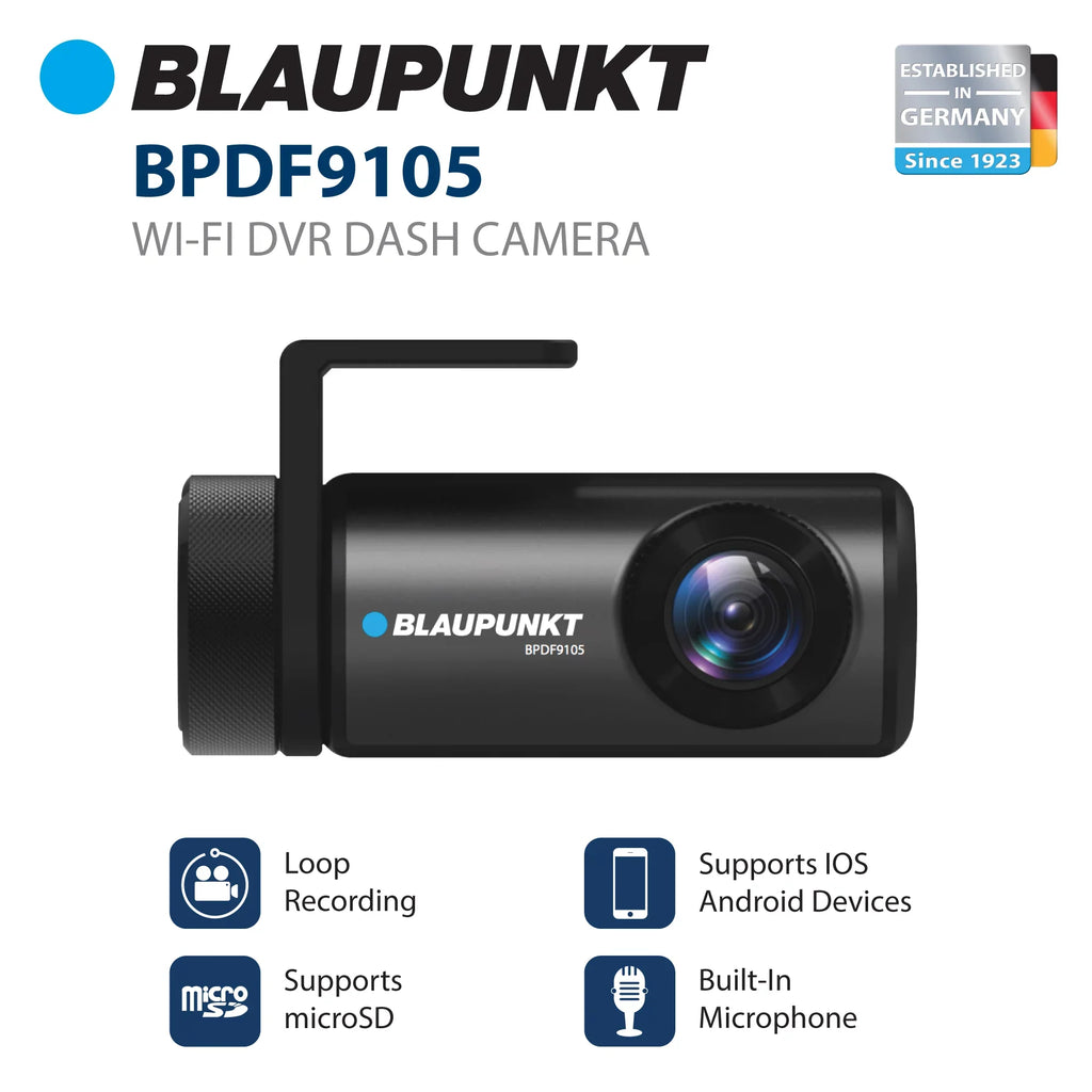 Blaupunkt Wi-Fi DVR Dash Camera for iOSize and Android (BPDF9105)