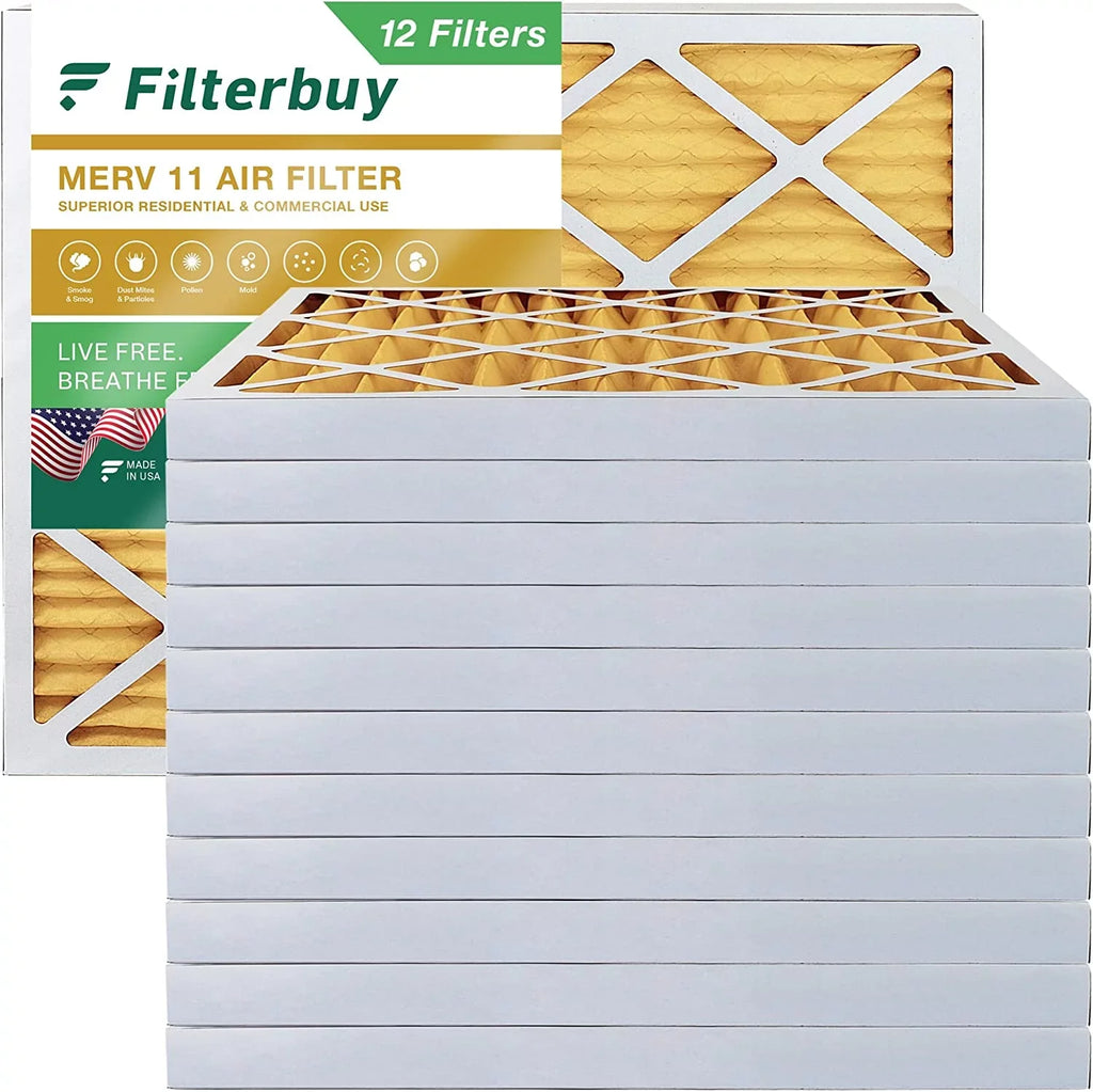 Filterbuy 12x16x2 MERV 11 Pleated HVAC AC Furnace Air Filters (12-Pack)