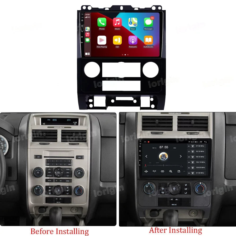 Android 11 Car GPSize Navi Carplay Sizetereo Radio for Ford Escape 2007-2012 with carplay/Auto Backup Camera