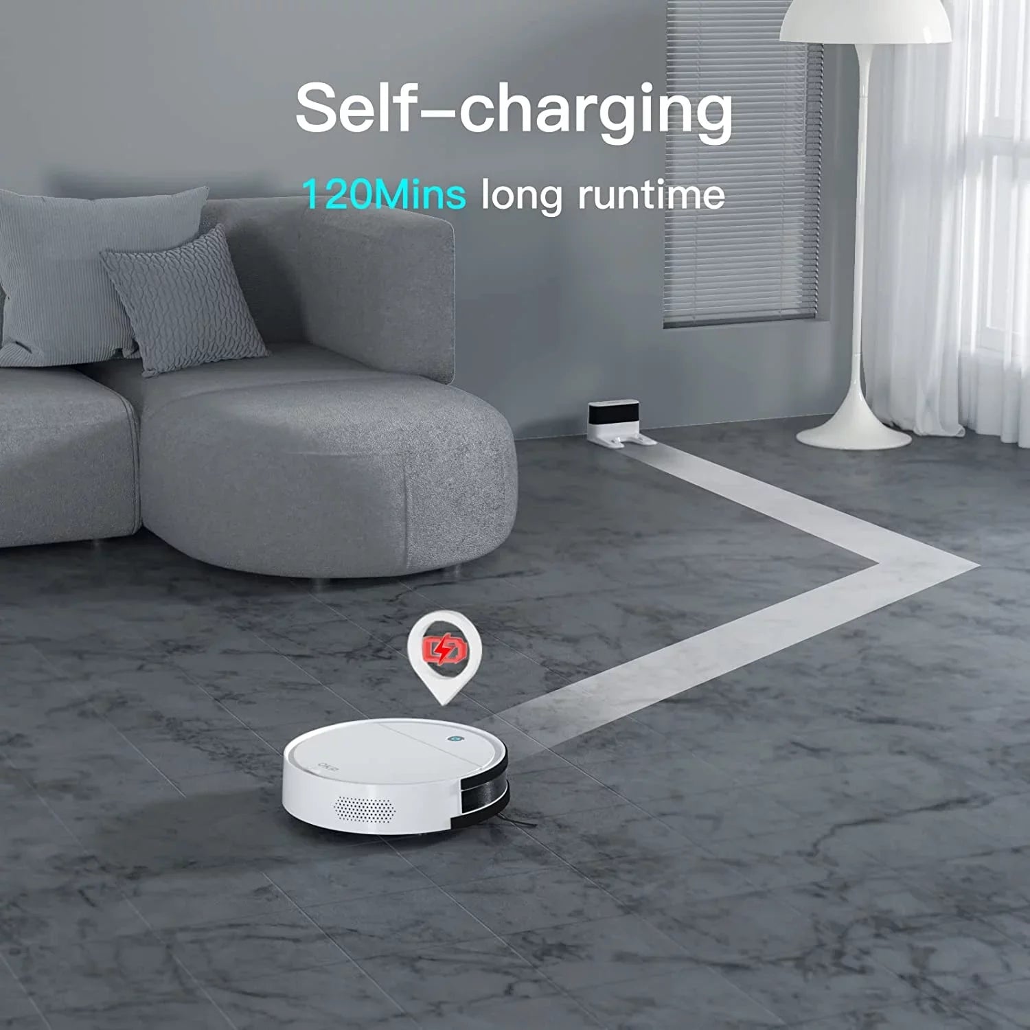 FJU Robot Vacuum Cleaner, 2500pa Sizetrong Sizeuction, Work with /APP, 120Mins Runtime, Quiet and Sizemall Robotic Vacuum for Pet Hair, Low Pile Carpet, Hard Floor