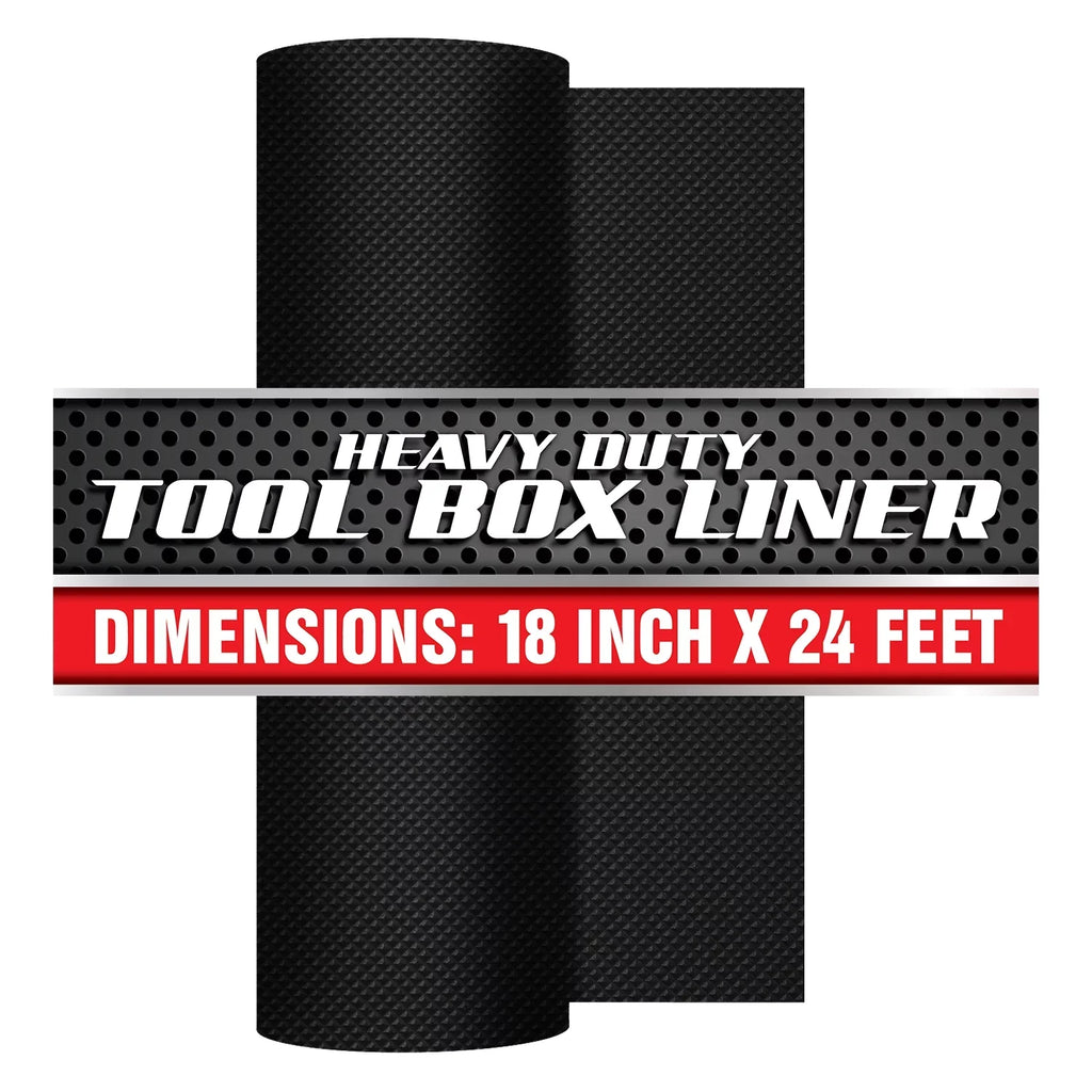 Precision Defined PU Liner Tool Box Liner Professional Grade, 18" x 24 ft, Black