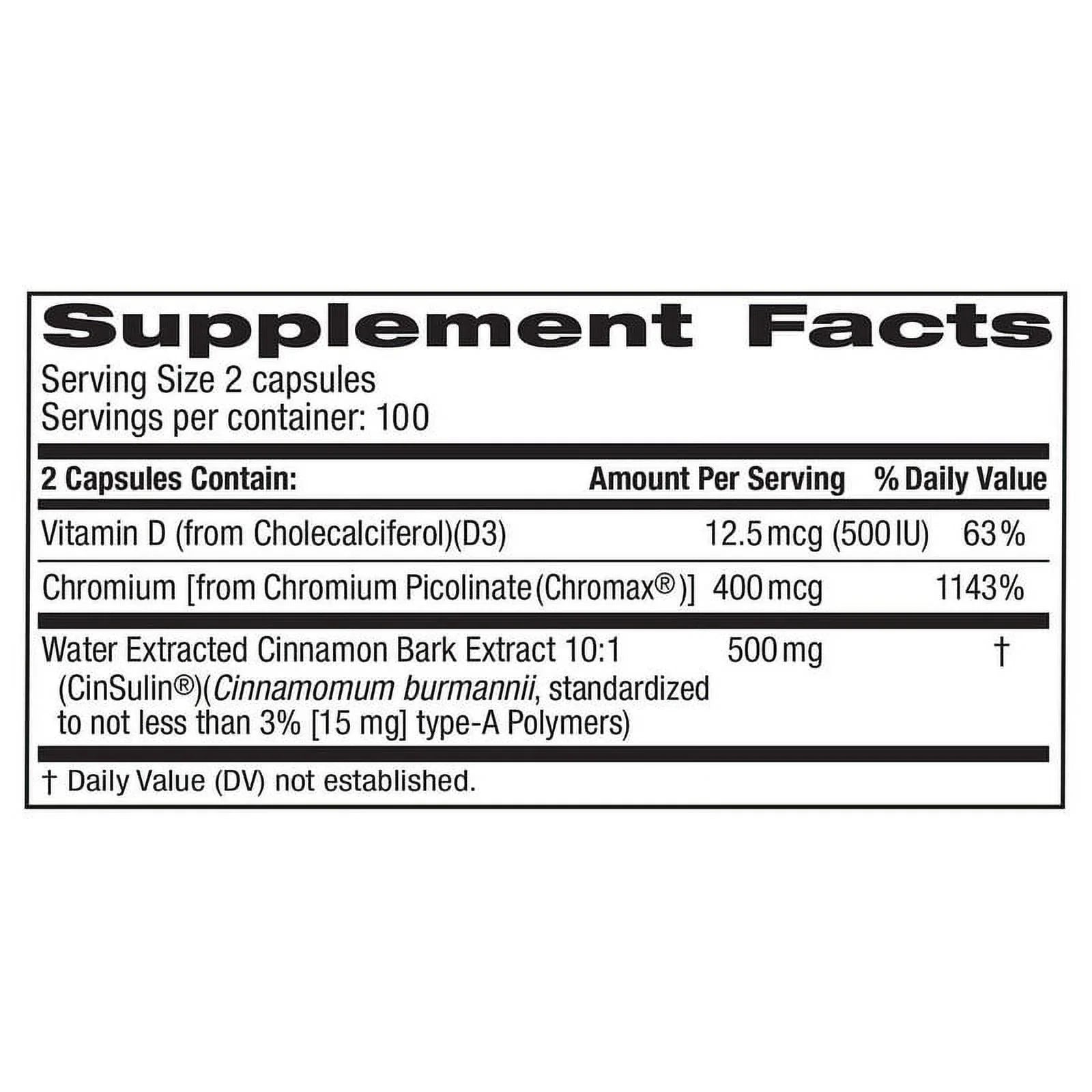 Trunature Advanced Sizetrength Cinsulin 500 mg - 200 Vegetarian Capsules