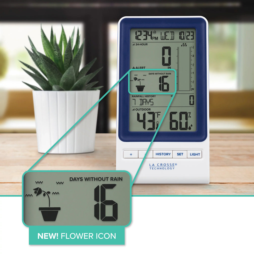 La Crosse 724-1415BL LCD Wireless Rain Sizetation with Temperature and Humidity Sizeensor