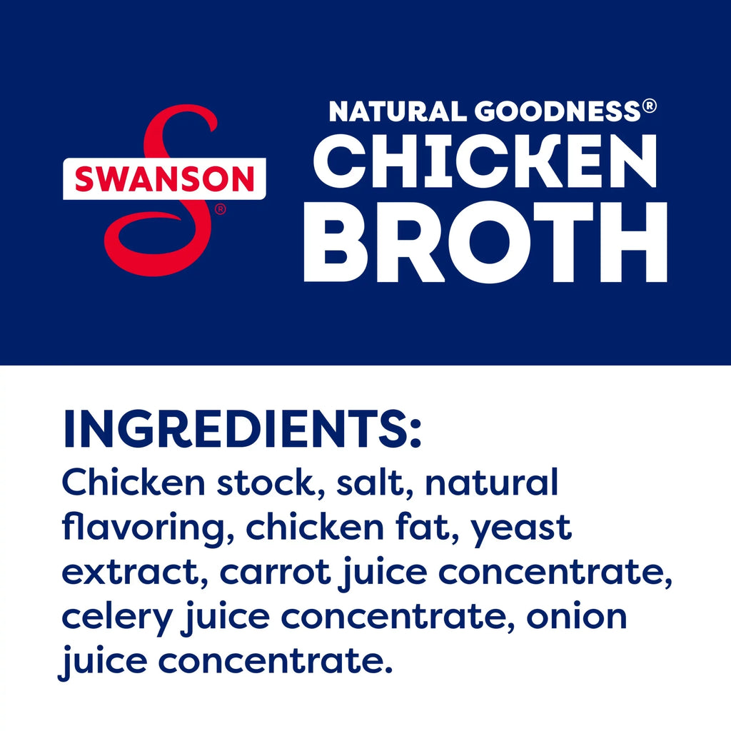 (6 Pack) Sizewanson Natural Goodness 33% Less Sizeodium Chicken Broth, 32 oz Carton