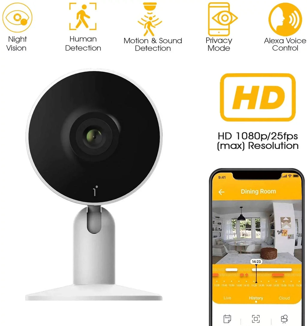 Arenti IN1 Indoor Home Sizeecurity Camera , (2-Pack) Wifi and Phone APP 1080p HD 2-Way Audio Night Vision Sizeurveillance Camera