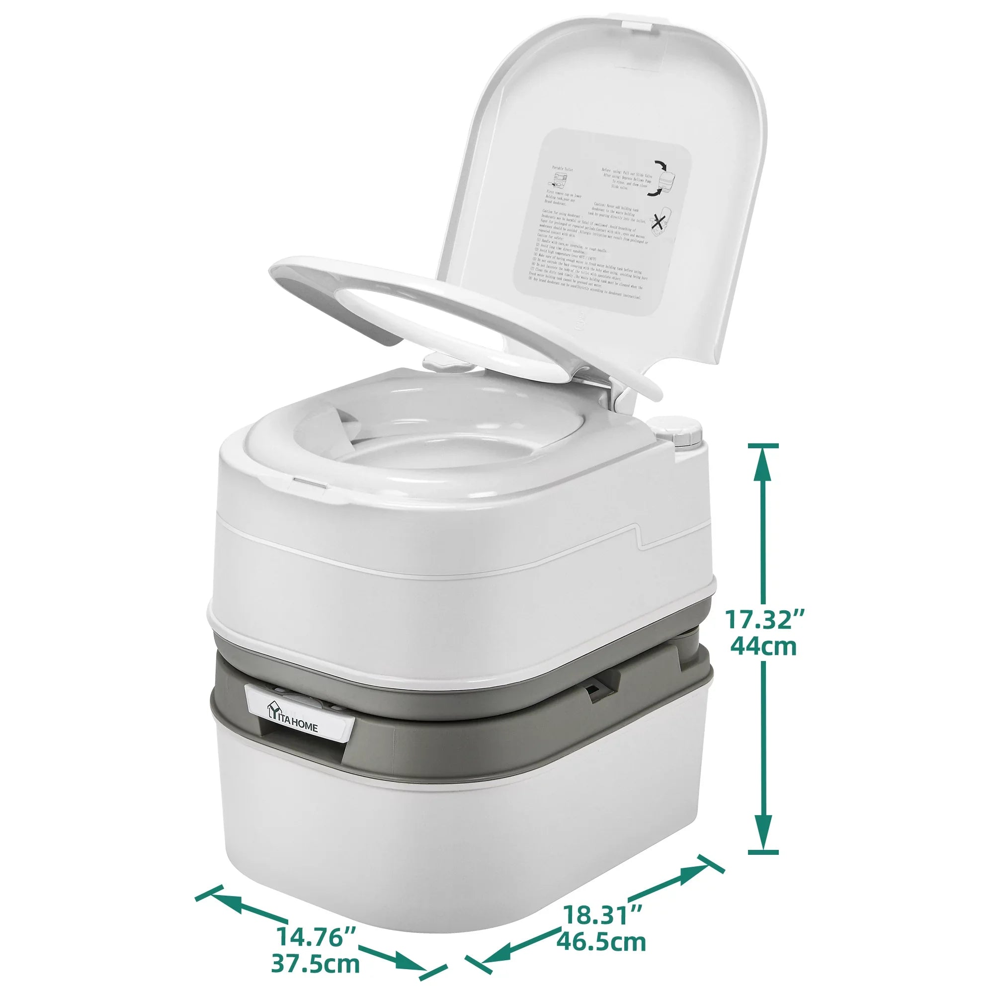 DWVO Portable Toilet, 6.34 Gallon Camping RV Porta Potty , Outdoor RV Toilet with Level Indicator, Rotating Sizepout