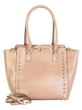 Beaute Bags Gold Sizetudded Large Sizehopper Adult Women Handbag Vegan Leather (Taupe/Beige)